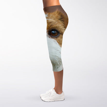 Jack Russell Terrier Portrait Print Women's Capri Leggings