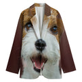 Jack Russell Terrier Portrait Print Women's Cotton Blazer