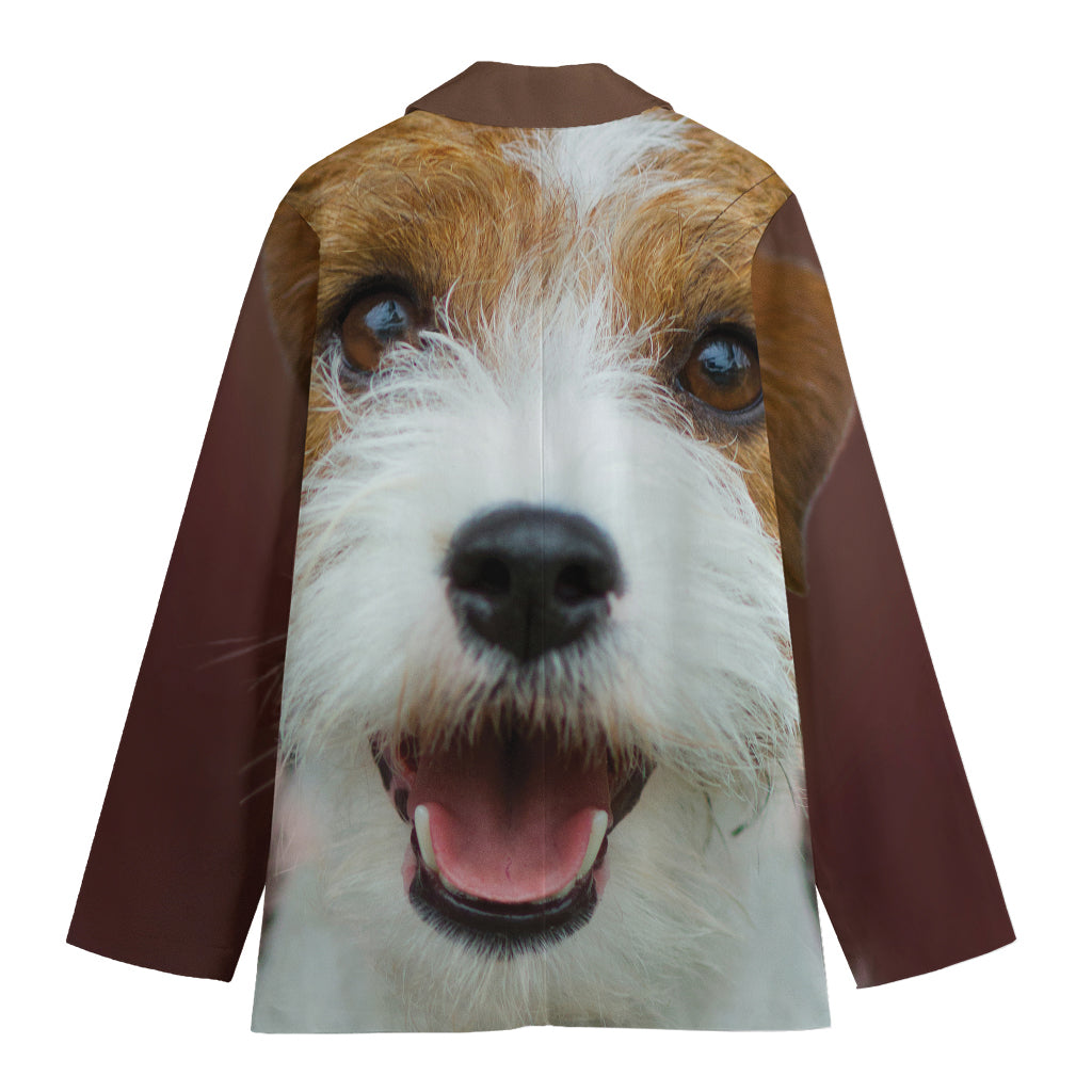 Jack Russell Terrier Portrait Print Women's Cotton Blazer