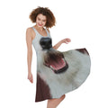 Jack Russell Terrier Portrait Print Sleeveless Knee Length Dress