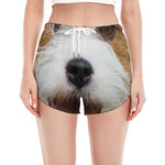 Jack Russell Terrier Portrait Print Women's Split Running Shorts