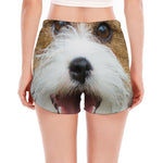 Jack Russell Terrier Portrait Print Women's Split Running Shorts