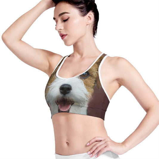Jack Russell Terrier Portrait Print Women's Sports Bra