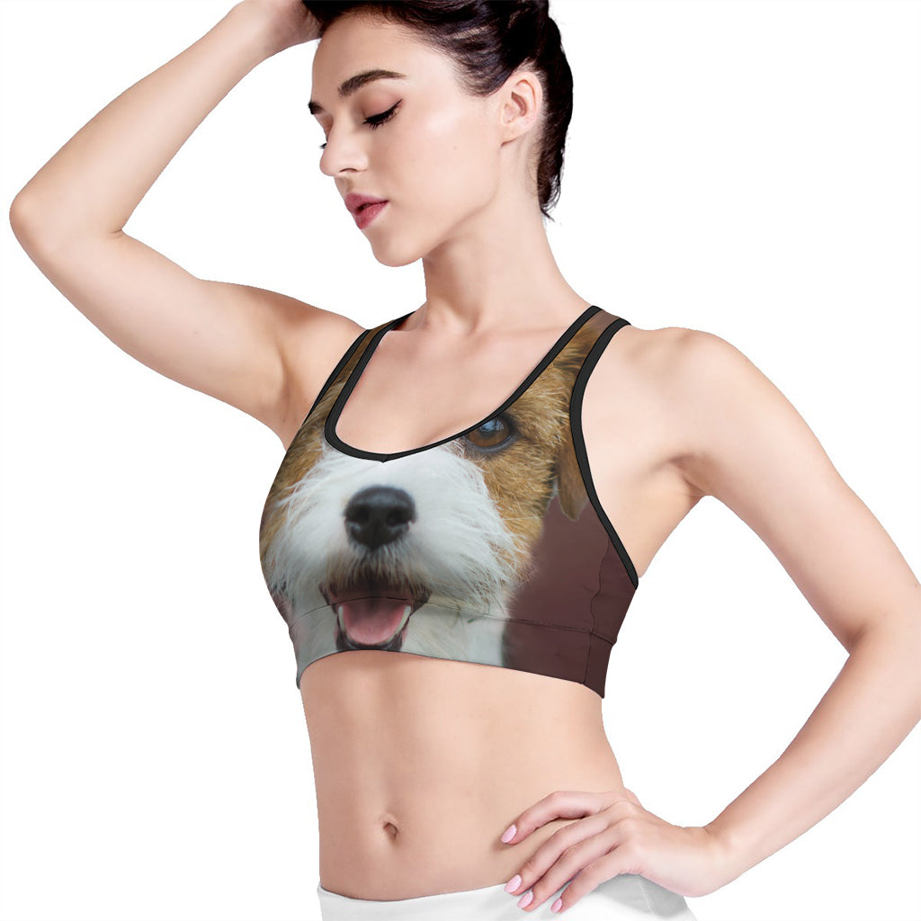 Jack Russell Terrier Portrait Print Women's Sports Bra