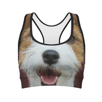 Jack Russell Terrier Portrait Print Women's Sports Bra