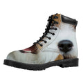 Jack Russell Terrier Portrait Print Padded Collar Lace Up Boots