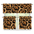 Jaguar Fur Pattern Print 3 Piece Kitchen Curtains