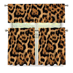 Jaguar Fur Pattern Print 3 Piece Kitchen Curtains