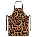 Jaguar Fur Pattern Print Bib Apron With Pocket