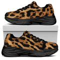 Jaguar Fur Pattern Print Black Chunky Shoes