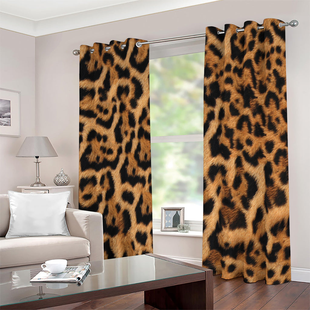 Jaguar Fur Pattern Print Blackout Grommet Curtains