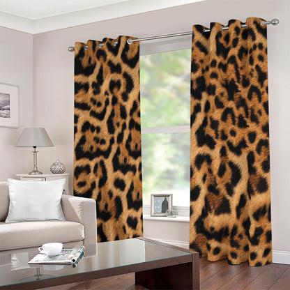 Jaguar Fur Pattern Print Blackout Grommet Curtains