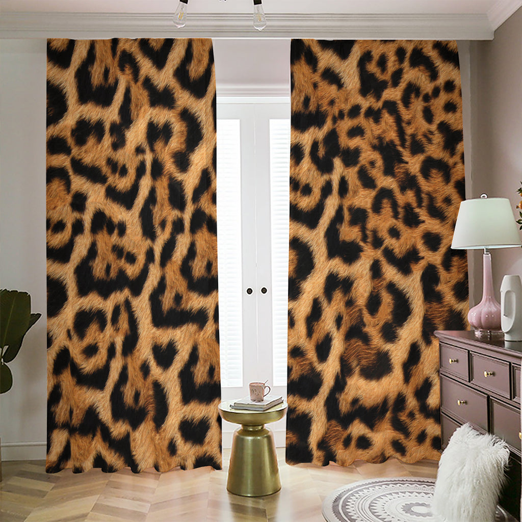 Jaguar Fur Pattern Print Blackout Pencil Pleat Curtains