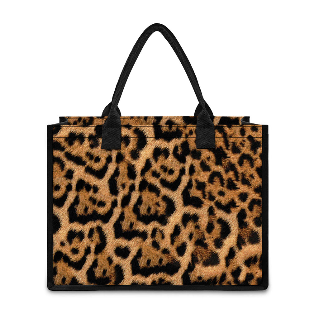 Jaguar Fur Pattern Print Canvas Tote Bag