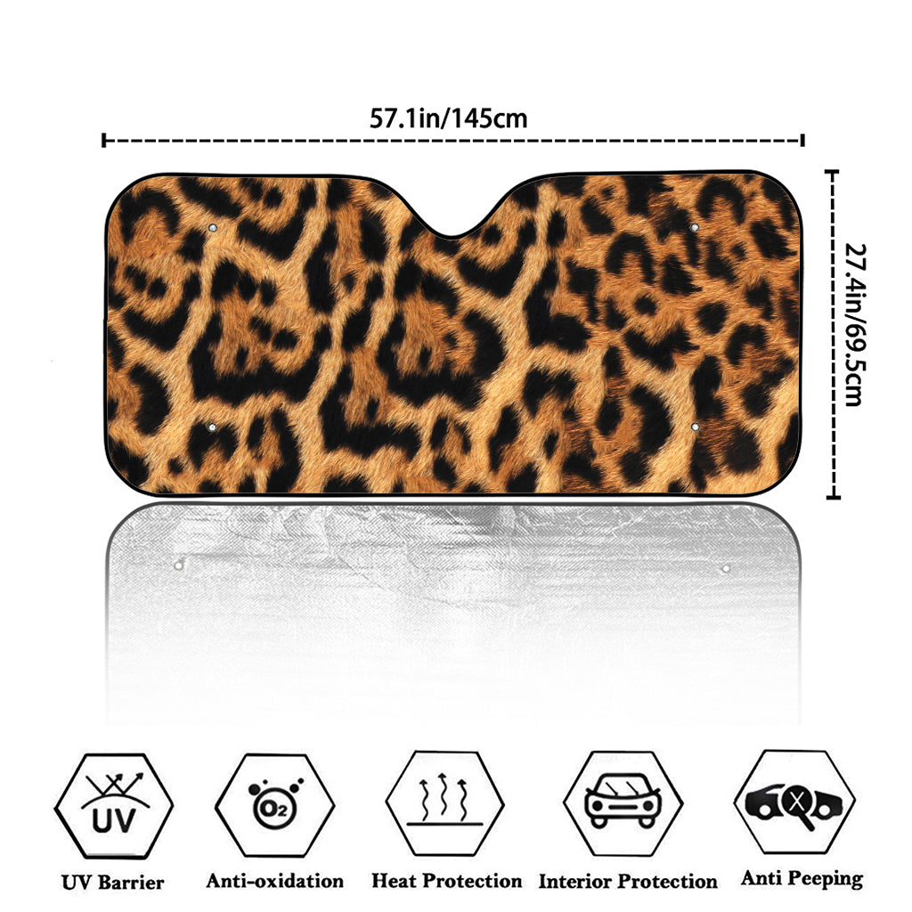 Jaguar Fur Pattern Print Car Windshield Sun Shade