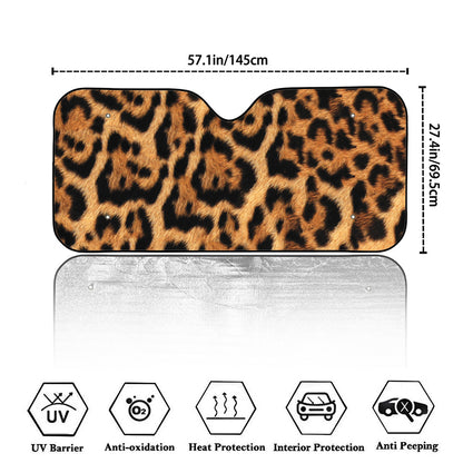Jaguar Fur Pattern Print Car Windshield Sun Shade