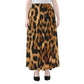 Jaguar Fur Pattern Print Chiffon Maxi Skirt