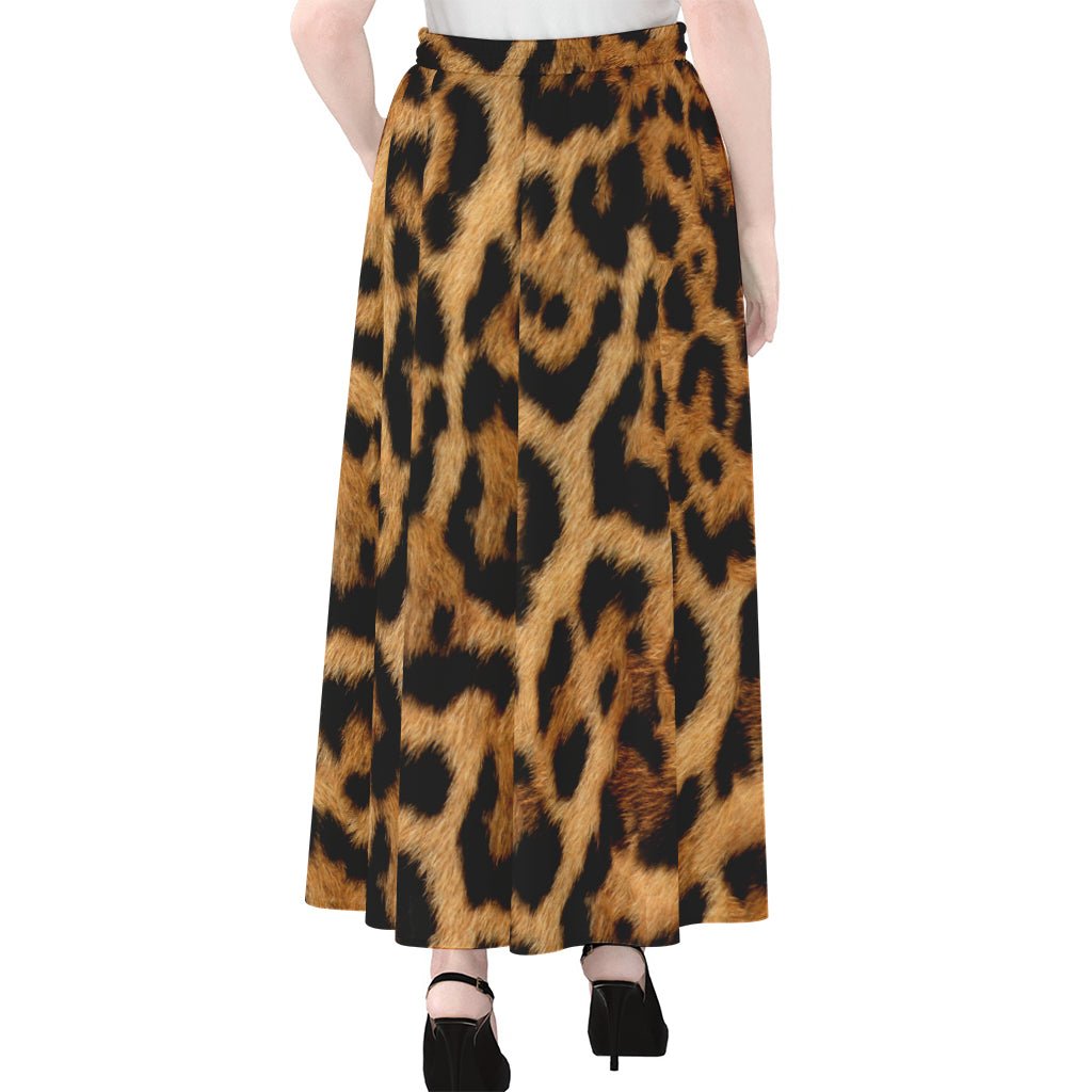 Jaguar Fur Pattern Print Chiffon Maxi Skirt