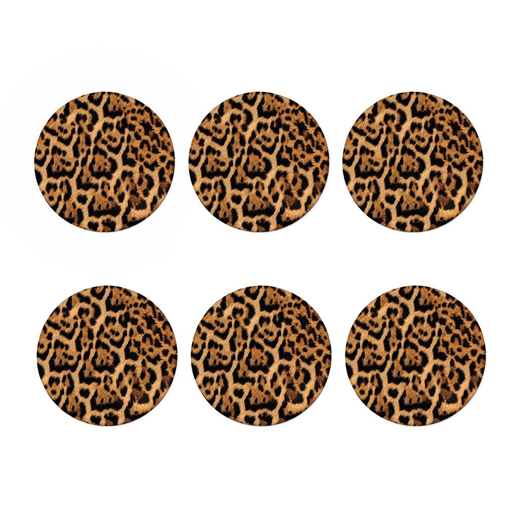 Jaguar Fur Pattern Print Coaster Set