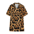 Jaguar Fur Pattern Print Cotton Hawaiian Shirt