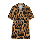 Jaguar Fur Pattern Print Cotton Hawaiian Shirt