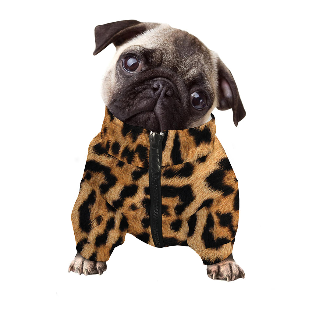 Jaguar Fur Pattern Print Dog Zip Up Jacket