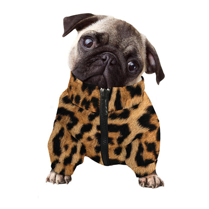 Jaguar Fur Pattern Print Dog Zip Up Jacket