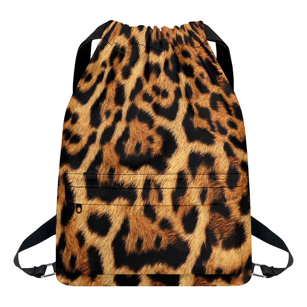 Jaguar Fur Pattern Print Drawstring Backpack