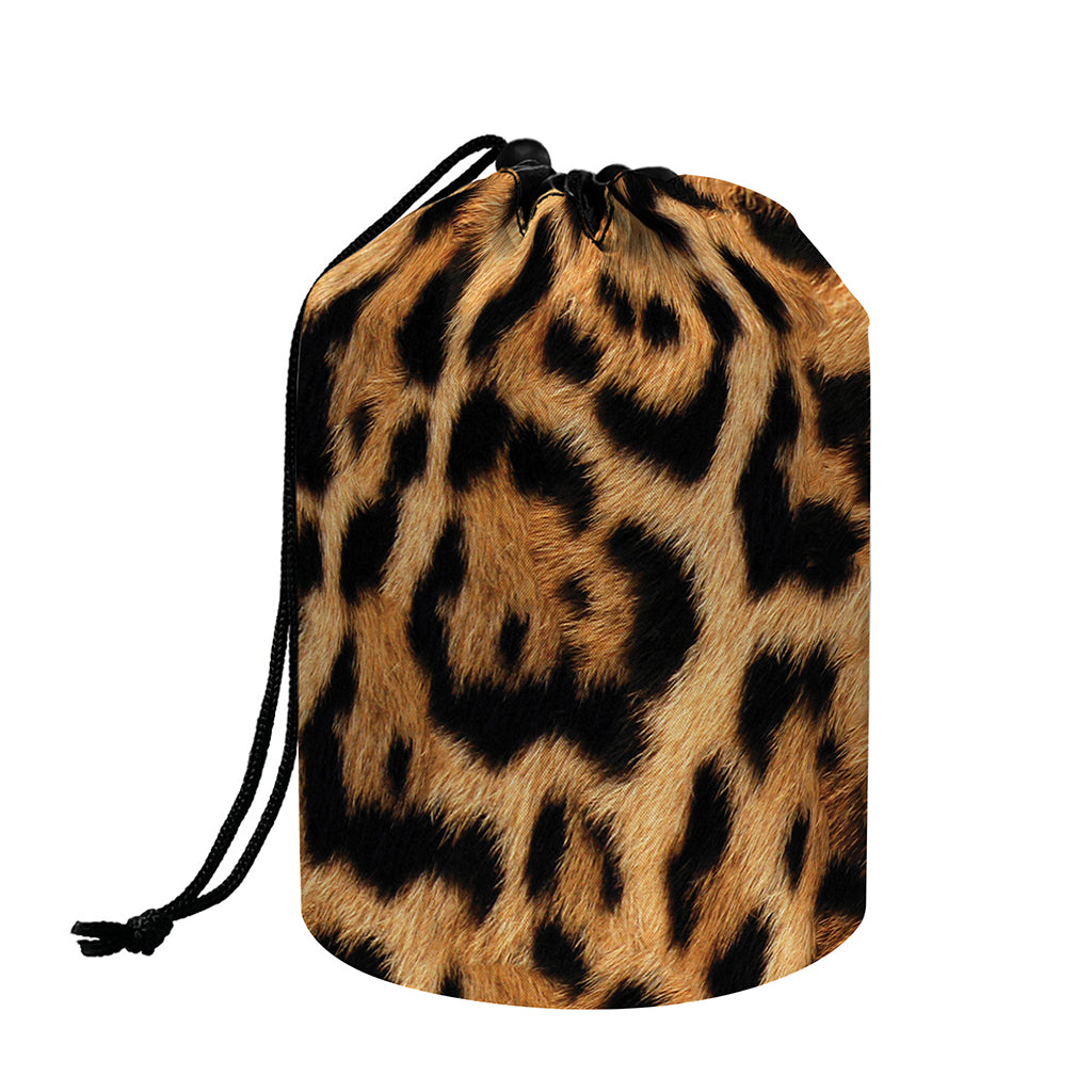 Jaguar Fur Pattern Print Drawstring Makeup Bag