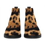 Jaguar Fur Pattern Print Flat Ankle Boots