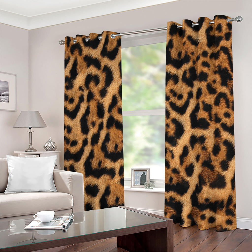 Jaguar Fur Pattern Print Grommet Curtains