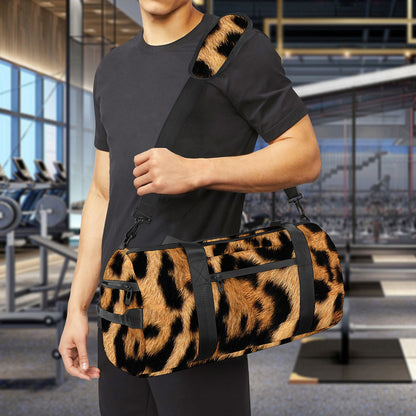 Jaguar Fur Pattern Print Gym Bag
