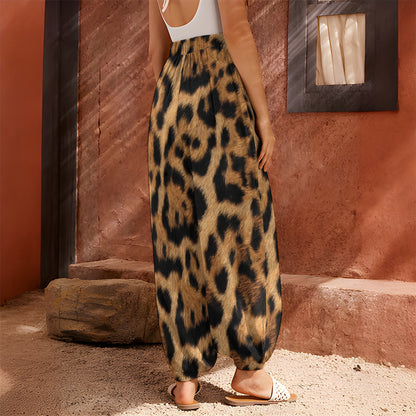 Jaguar Fur Pattern Print Harem Pants