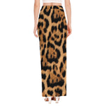 Jaguar Fur Pattern Print High Slit Maxi Skirt