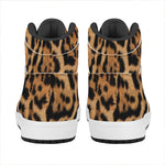 Jaguar Fur Pattern Print High Top Leather Sneakers
