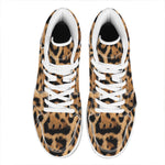 Jaguar Fur Pattern Print High Top Leather Sneakers