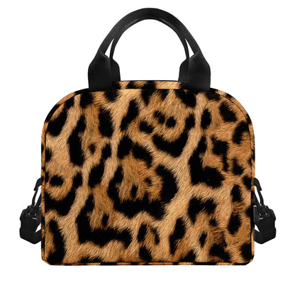 Jaguar Fur Pattern Print Insulated Lunch Bag
