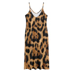 Jaguar Fur Pattern Print Jersey Midi Cami Dress
