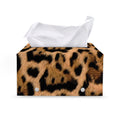 Jaguar Fur Pattern Print Leather Tissue Box Cover