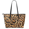 Jaguar Fur Pattern Print Leather Tote Bag