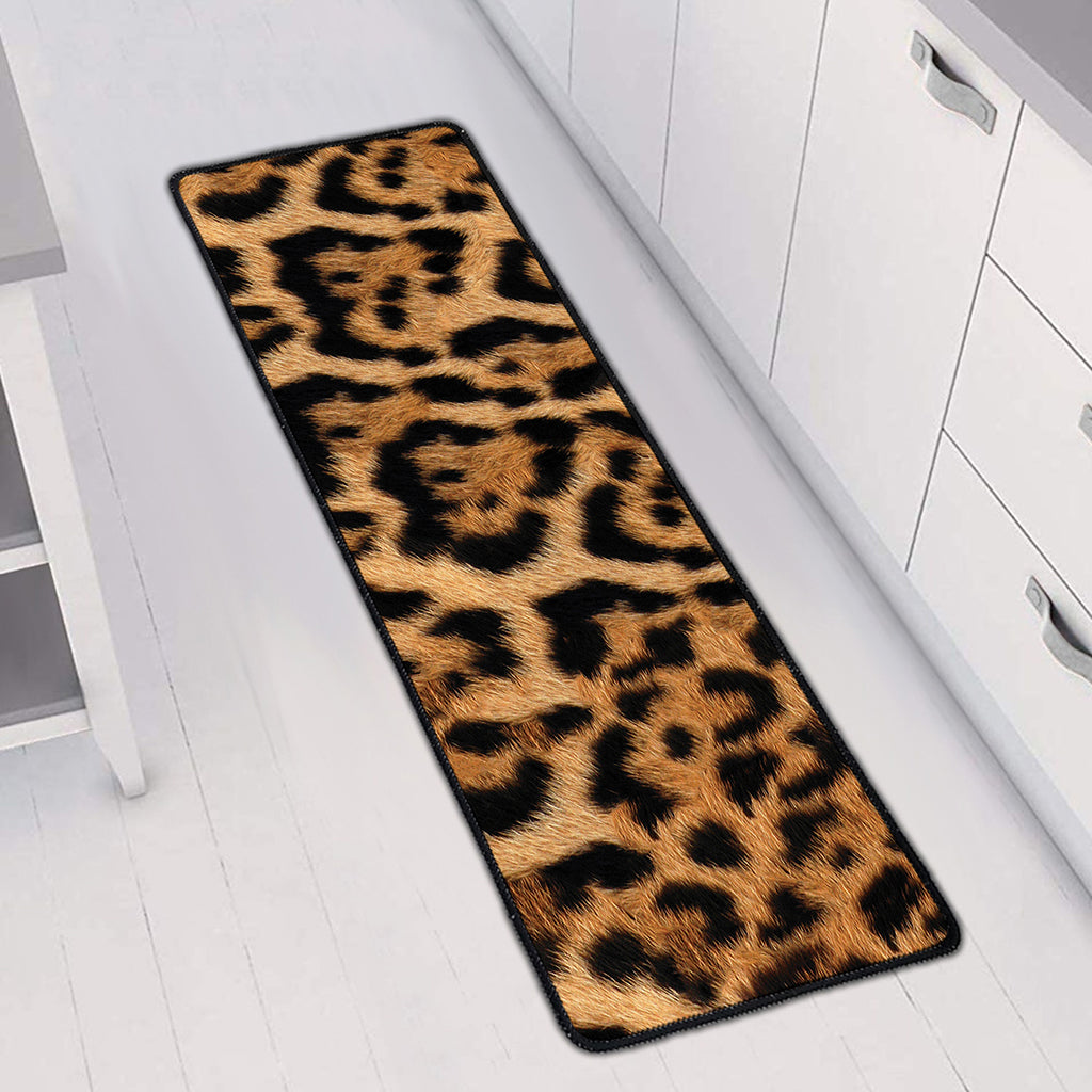 Jaguar Fur Pattern Print Long Kitchen Mat