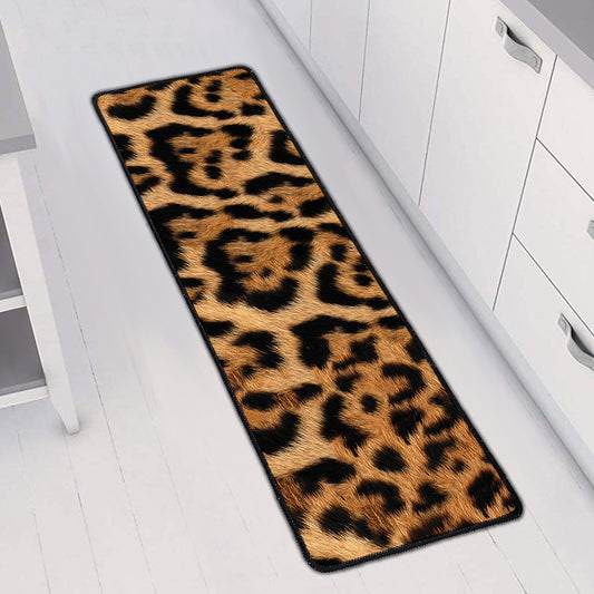 Jaguar Fur Pattern Print Long Kitchen Mat
