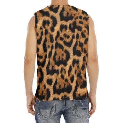 Jaguar Fur Pattern Print Men's Fitness Tank Top