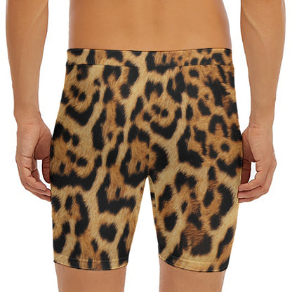Jaguar Fur Pattern Print Men's Long Boxer Briefs