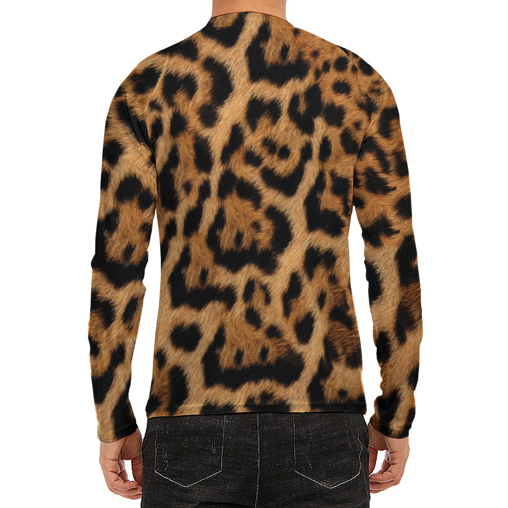 Jaguar Fur Pattern Print Men's Long Sleeve Rash Guard