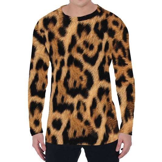 Jaguar Fur Pattern Print Men's Long Sleeve T-Shirt