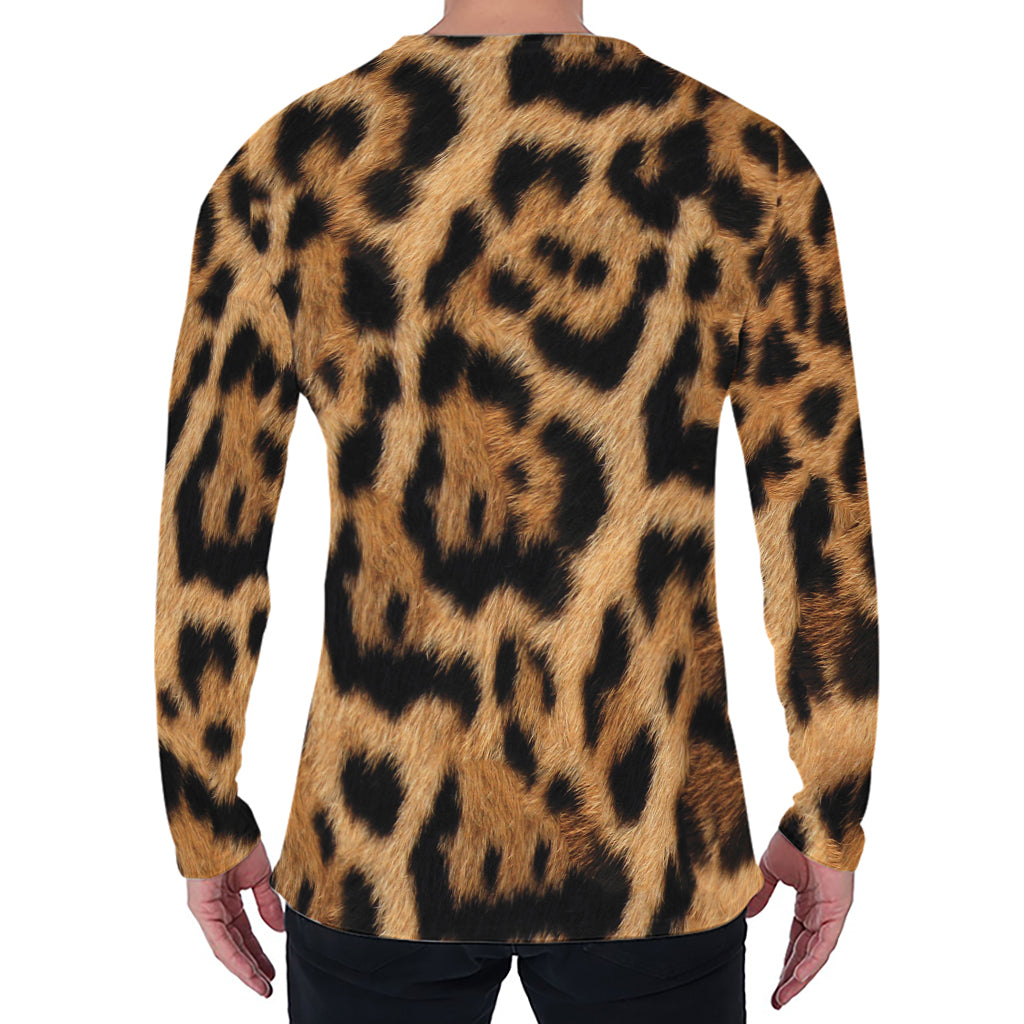 Jaguar Fur Pattern Print Men's Long Sleeve T-Shirt