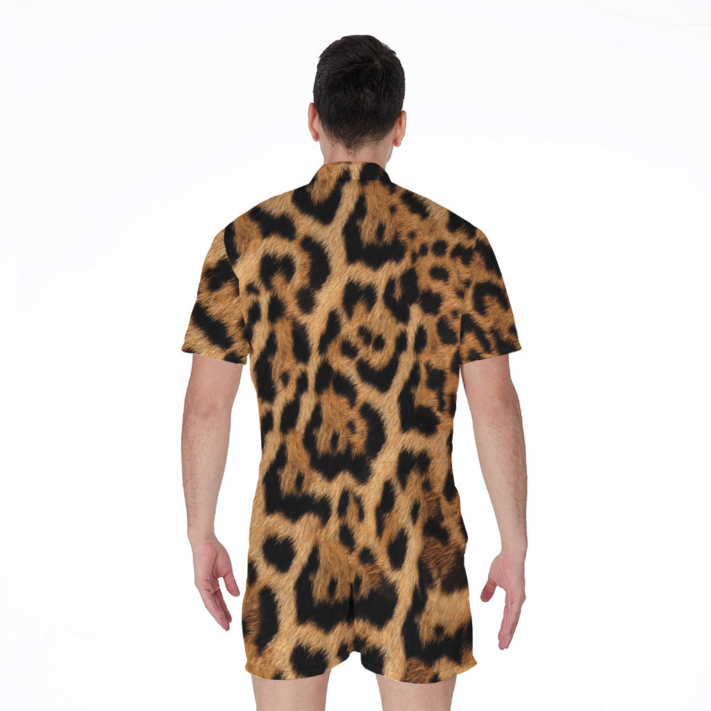 Jaguar Fur Pattern Print Men's Rompers