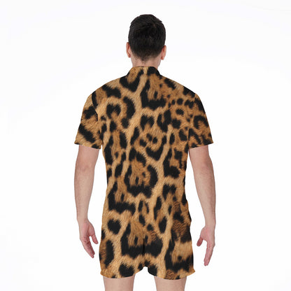 Jaguar Fur Pattern Print Men's Rompers