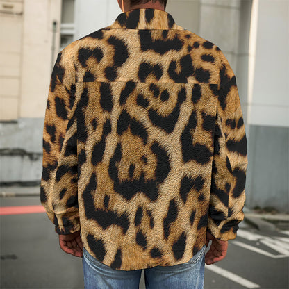 Jaguar Fur Pattern Print Men's Shirt Jacket